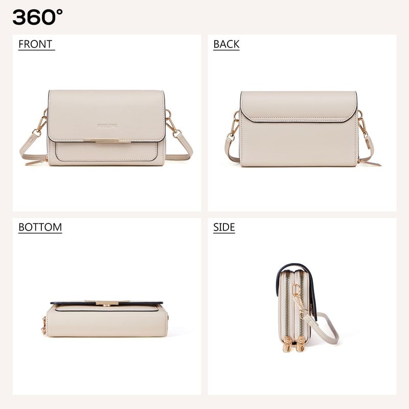 Roulens Small Crossbody Bag for Women,Cell Phone Purse Women's Shoulder Handbags Wallet Purse with Credit Card Slots - Image 5